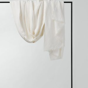 Heavyweight Linen Throw in Snow