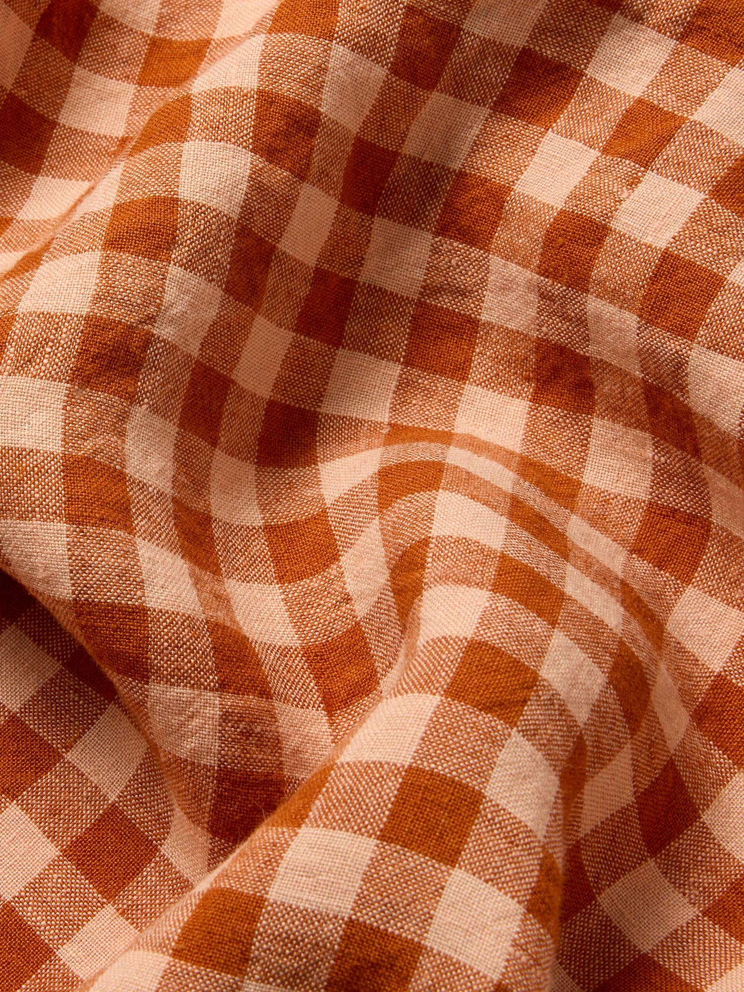 Cinnamon Gingham Linen Blend Pillowcase Pair - Image 3