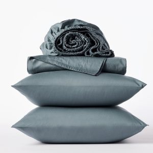 Blue Classic Sateen Bedding Sheet Set for Everyday Comfort