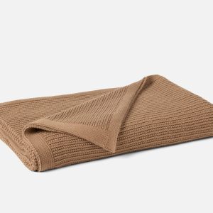 Chestnut Knitted Textile Throw Blanket for Everyday Comfort