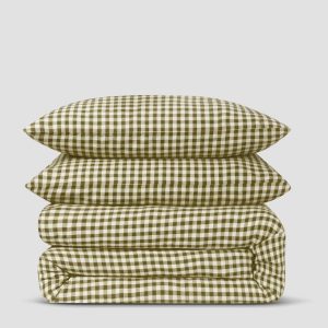 Gingham Linen Blend Bedding Set