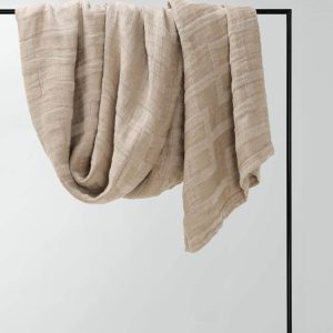 Washed Linen Throw in Natural