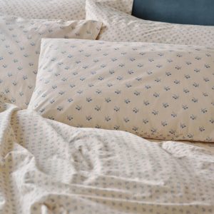 Blue Floral Cotton Pillowcase Pair
