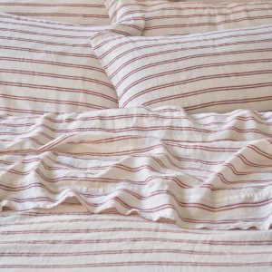 Rhubarb Striped Linen Blend Pillowcase Pair