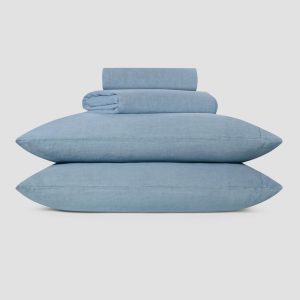 Dusk Blue Linen Blend Bedding Set