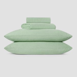 Sage Green Linen Blend Bedding Set