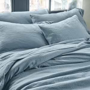 Dusk Blue Linen Pillowcase Pair Collection