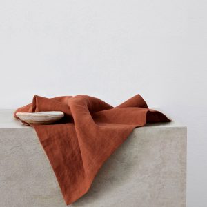 Washed Linen Dining Napkin Set in Sienna