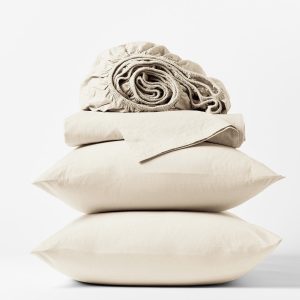 Natural Crinkled Percale Bedding Sheet Set for Everyday Comfort