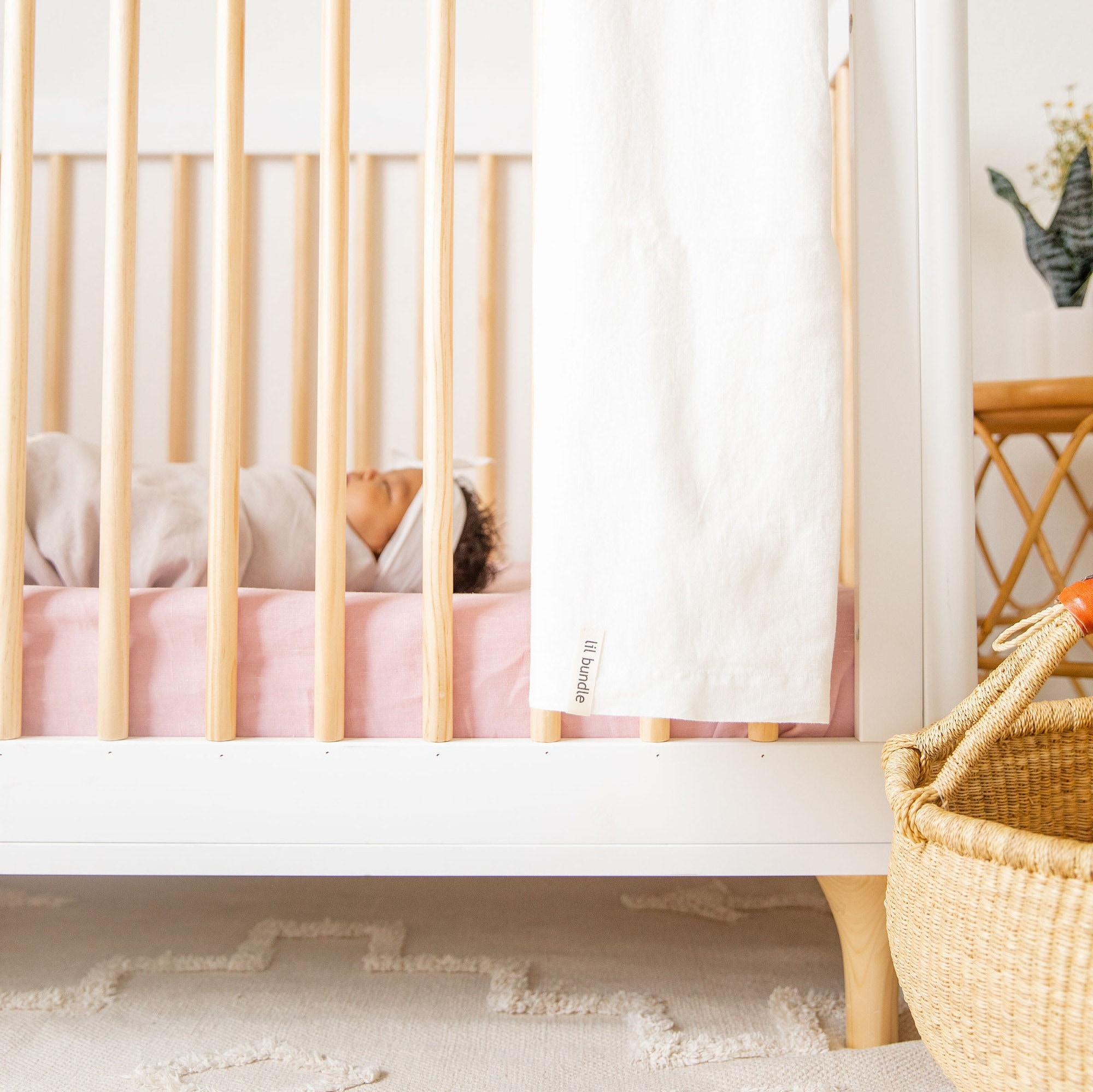 French Linen Swaddle Blanket - 100% Flax - Image 4