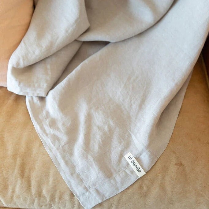 French Linen Swaddle Blanket - 100% Flax - Image 8