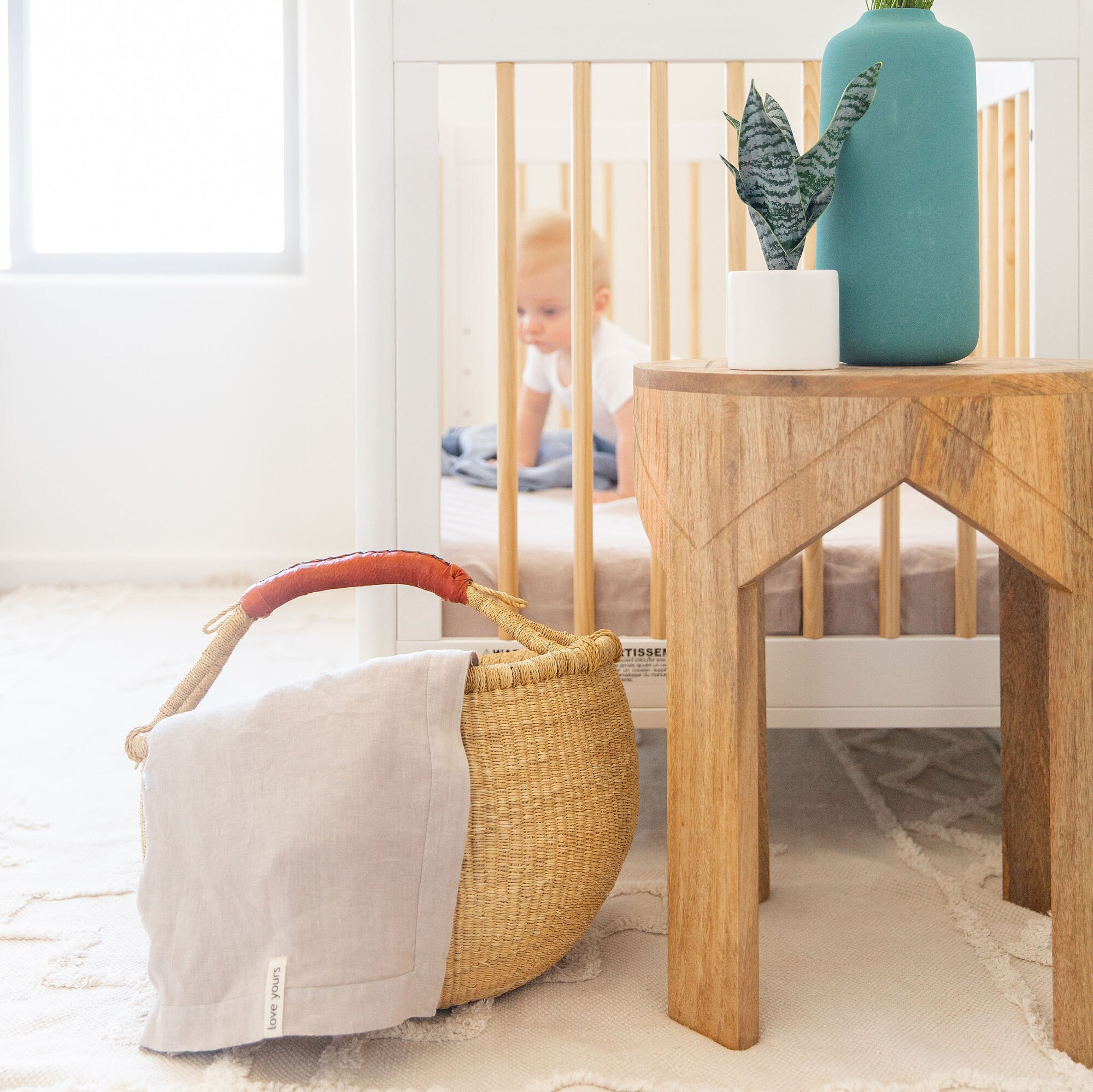 French Linen Swaddle Blanket - 100% Flax - Image 9