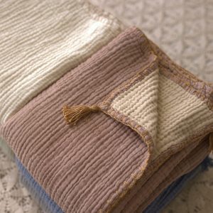 100% Soft Cozy Throw, Cotton Muslin King Queen Bedcover, 4 Layer Gauze Blanket, Bedspread, Turkish Blanket