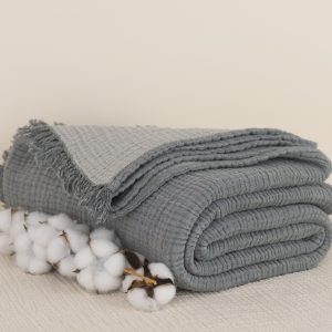 Soft 4 Layers Gauze, Muslin Bedcover, Organic Cotton Throw Blanket, King, Queen, Twin, Toddler, Baby Blankets