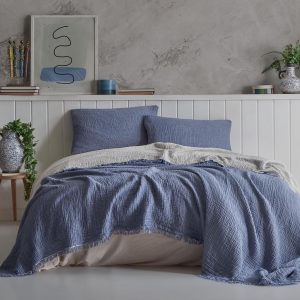 Boho Muslin Blanket: Breathable 4-Layer Cotton Bedspread