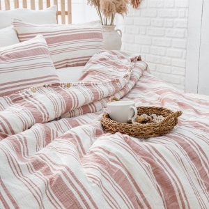 Organic Muslin Duvet Cover, Breathable Gauze Comforter Cover, King Size Bedding Set, Luxury Cotton Quilt Cover, Soft Muslin Bed Linen