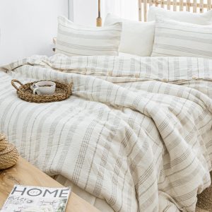 Muslin Duvet Cover, Luxury Gauze Bed Linen Set, Organic Muslin Comforter Cover, King Size Bedding Set, Cotton Quilt Cover