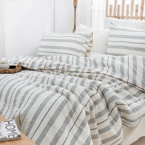 Breathable Muslin Duvet Cover, Luxury Gauze Bed Linen Set, Organic Muslin Comforter Cover, King Size Bedding Set, Cotton Quilt Cover