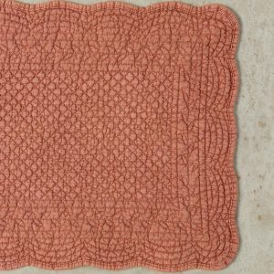 Embroidered Linen Dining Placemat Set in Sienna
